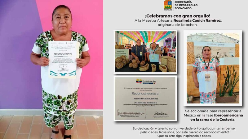 Artesana de Kopchén representa a México en el Premio Iberoamericano de Artesanías