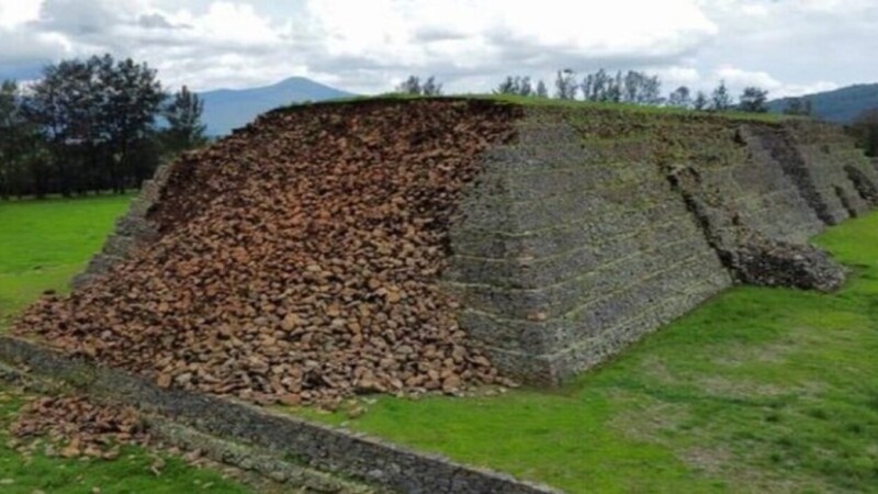 Colapsa pirámide en Ihuatzio, Michoacán