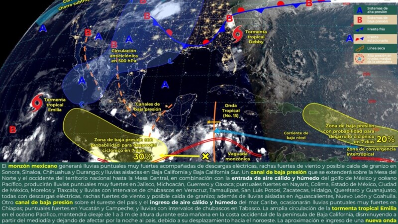 Pronóstico del clima para hoy jueves 8 de agosto 2024 en Quintana Roo