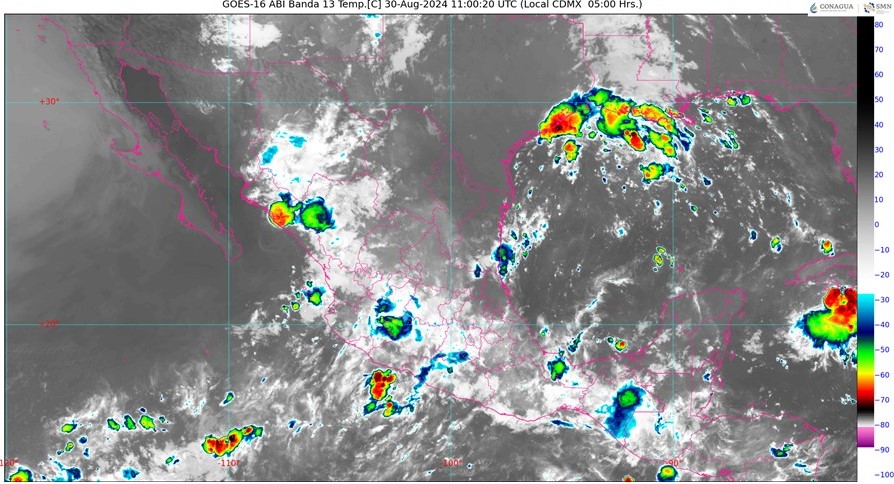 Pronóstico del clima para hoy viernes 30 de agosto 2024 en Quintana Roo; cielo nublado con lluvias fuertes en Campeche y Yucatán y la entidad