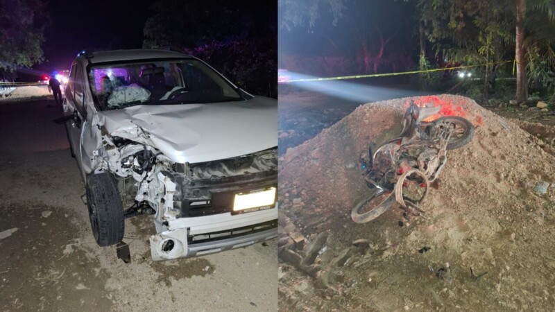 Choque entre un auto y una moto provoca un muerto