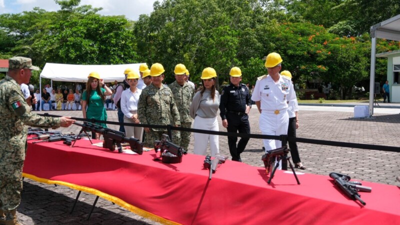 Con destrucción de armas, en coordinación con Sedena, avanzamos en la construcción de paz: Mara Lezama