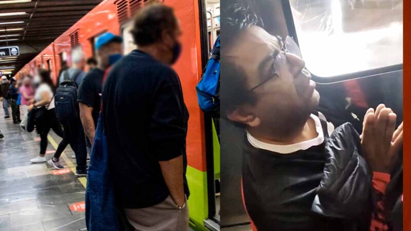 Acosador en Metro de CDMX pide perdón hincado a mujer
