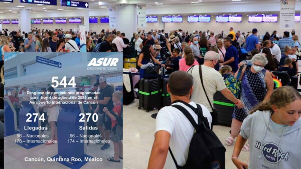Registra Aeropuerto de Cancún 517 vuelos este sábado