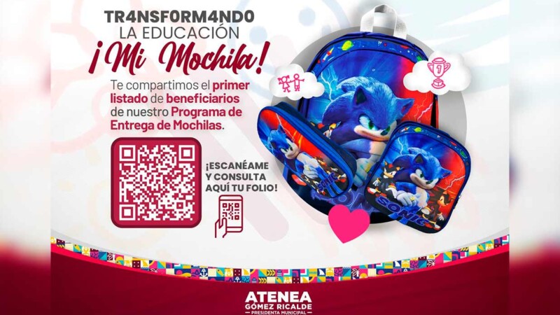 Atenea Gómez Ricalde anuncia a los primeros beneficiarios del Programa de Entrega de Mochilas