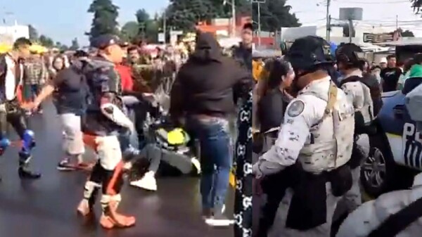 Motociclistas protagonizan riña masiva en Morelos