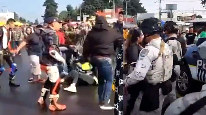 Motociclistas protagonizan riña masiva en Morelos