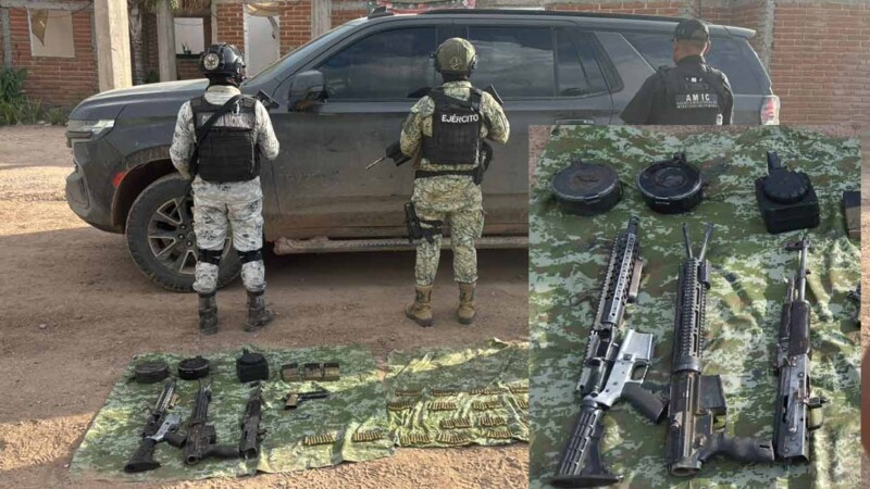 Asegura Guardia Nacional en Sonora armas y camioneta robada