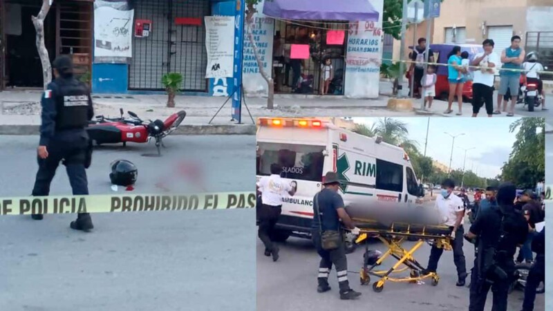 Intento de ejecución en Cancún deja a motociclista en estado crítico