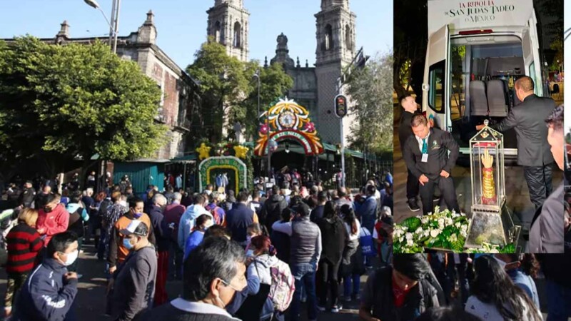 Feligreses abarrotan templo en CDMX para ver reliquias de San Judas Tadeo