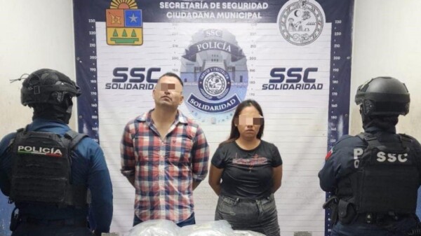 Detienen a pareja con droga en Playa del Carmen