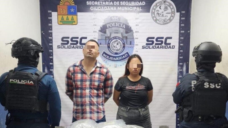 Detienen a pareja con droga en Playa del Carmen