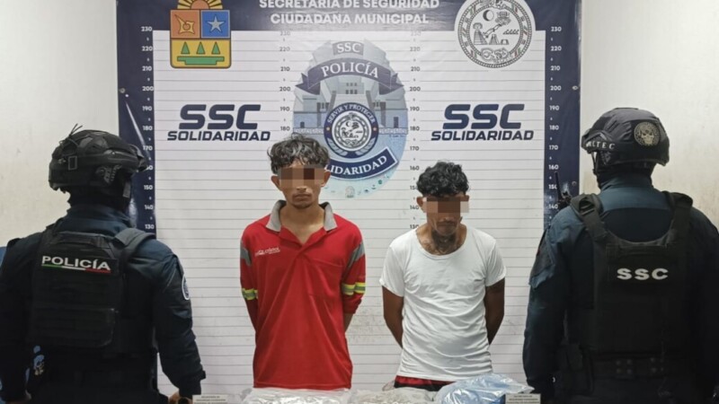 Detienen a dos narcomenudistas en Villas del Sol de Playa del Carmen