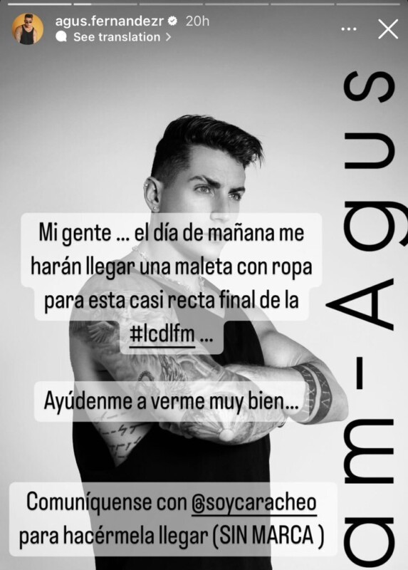 Agencia de Agustín Fernández lo desmiente y asegura que sí le mandan ropa