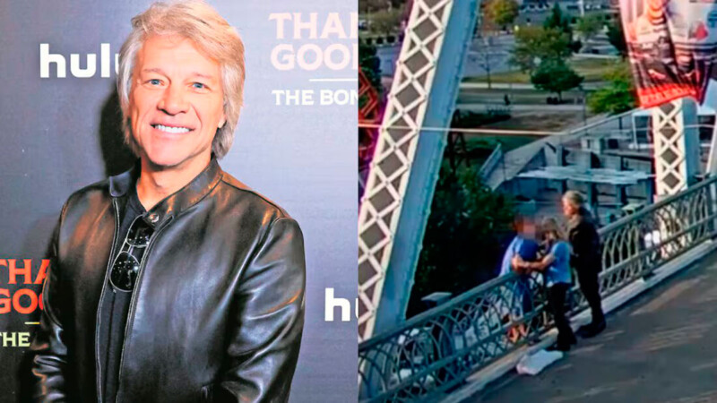Bon Jovi salva a mujer que quería saltar de un puente