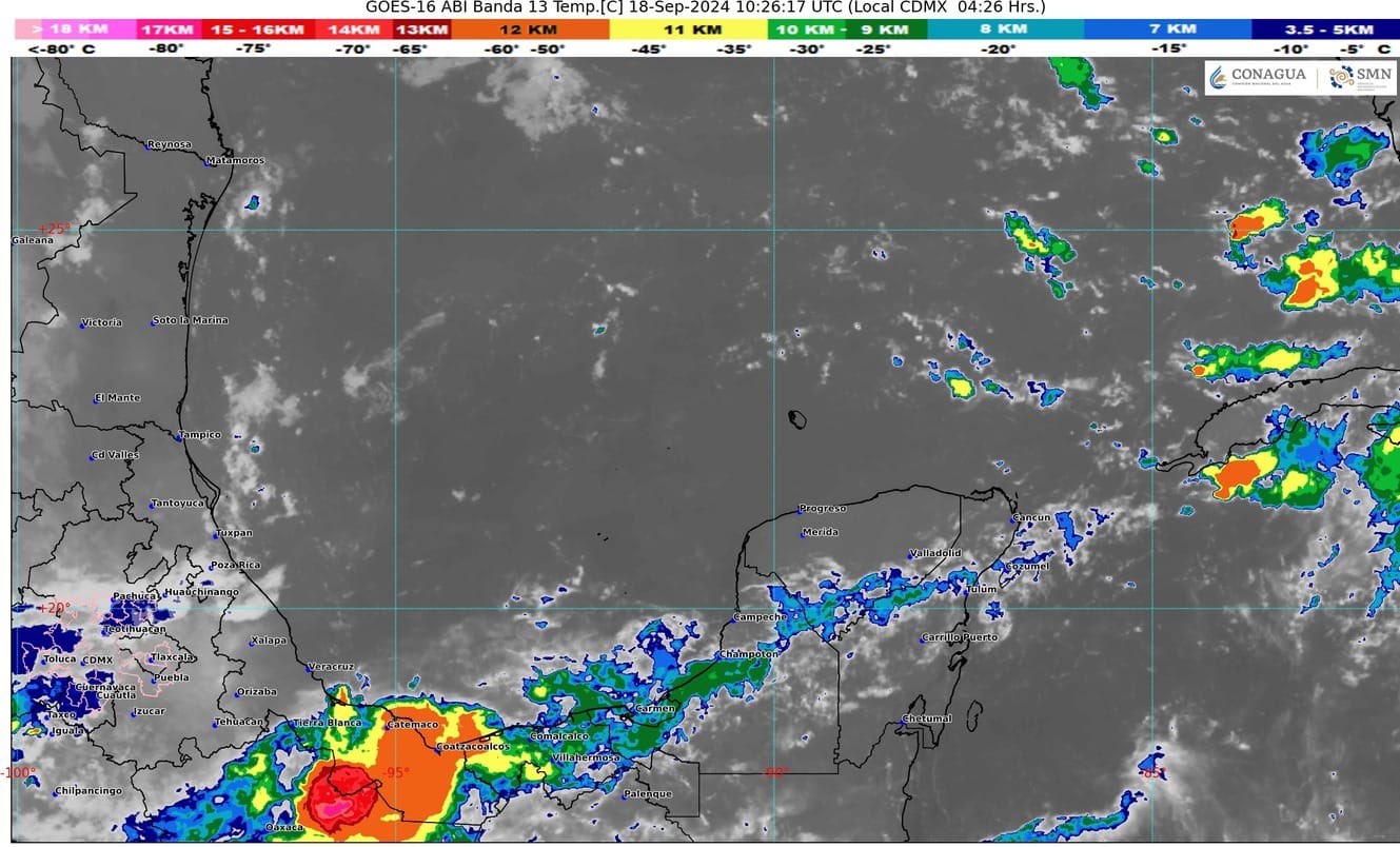 Pronóstico del clima en Quintana Roo para hoy miércoles 18 de septiembre 2024; ambiente caluroso con cielo nublado y lluvias en Yucatán y Quintana Roo.