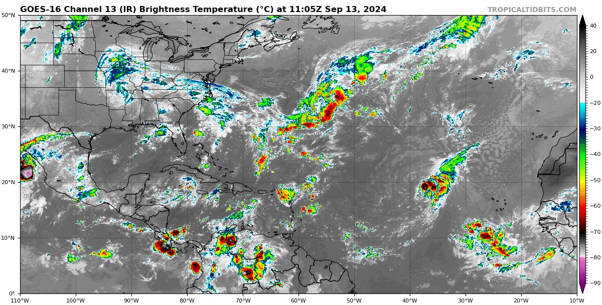 Pronóstico del clima en Quintana Roo para hoy viernes 13 septiembre 2024; posibles descargas lluvias aisladas en zonas de Yucatán y Quintana Roo.