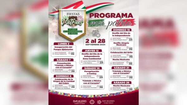 Gobierno de Isla Mujeres anuncia nutrido programa de actividades con motivo de las Fiestas Patrias