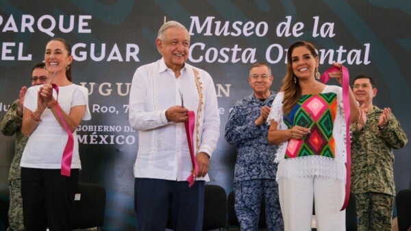 Inauguran AMLO y Sheinbaum el Parque del Jaguar en Tulum
