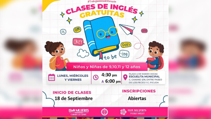 Gobierno de Isla Mujeres impartirá clases gratuitas de inglés en la Escuelita Municipal