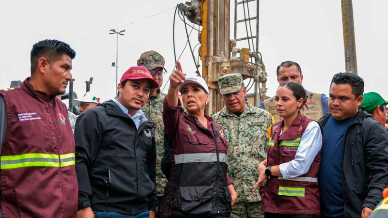En territorio, Mara Lezama recorre zonas prioritarias de Cancún y constata acciones de prevención ante cercanía de “Helene”