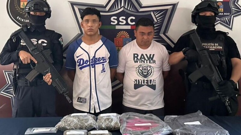Detienen a dos presuntos narcomenudistas en la Supermanzana 229 de Cancún