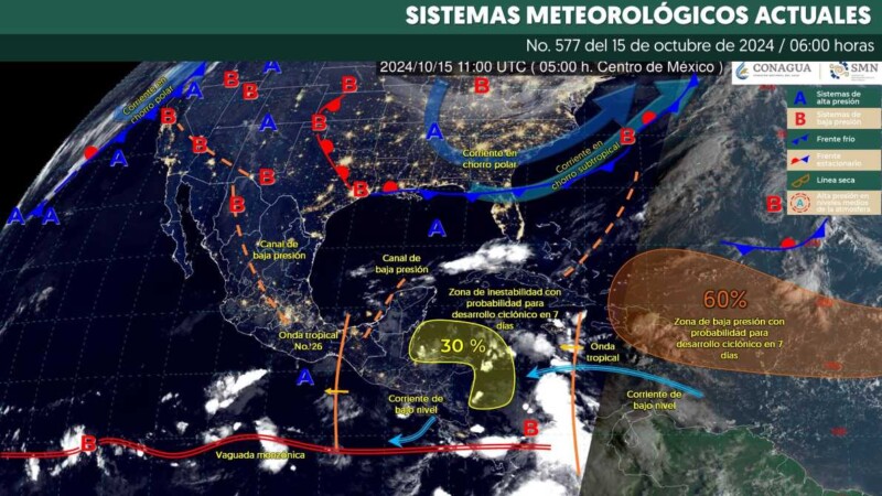 Pronóstico del clima en Quintana Roo para hoy martes 15 de octubre de 2024