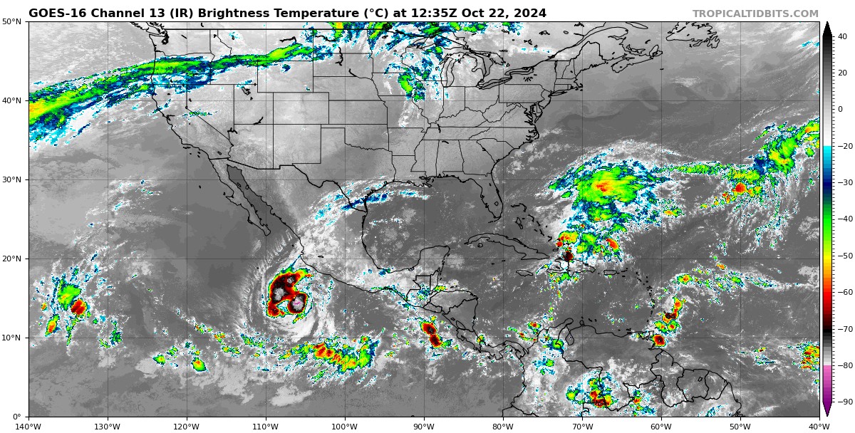 Pronóstico del clima en Quintana Roo para hoy martes 22 de octubre 2024; cielo medio nublado con lluvias y chubascos en Campeche y Q. Roo.