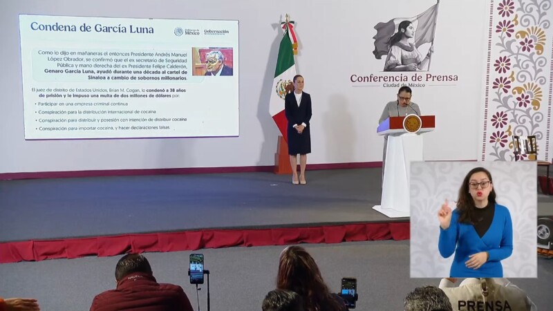 Sheinbaum: 3 órdenes de arresto en México contra García Luna