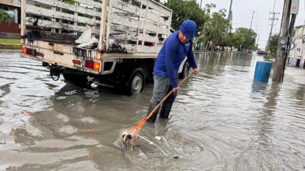 Encharcamientos por las lluvias de este martes en Cancún
