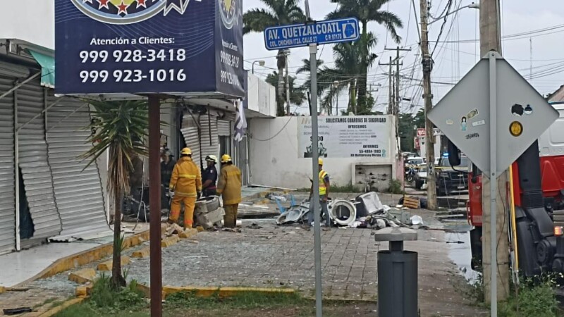 Explosión en una lavandería en la colonia Chichén Itzá de Mérida