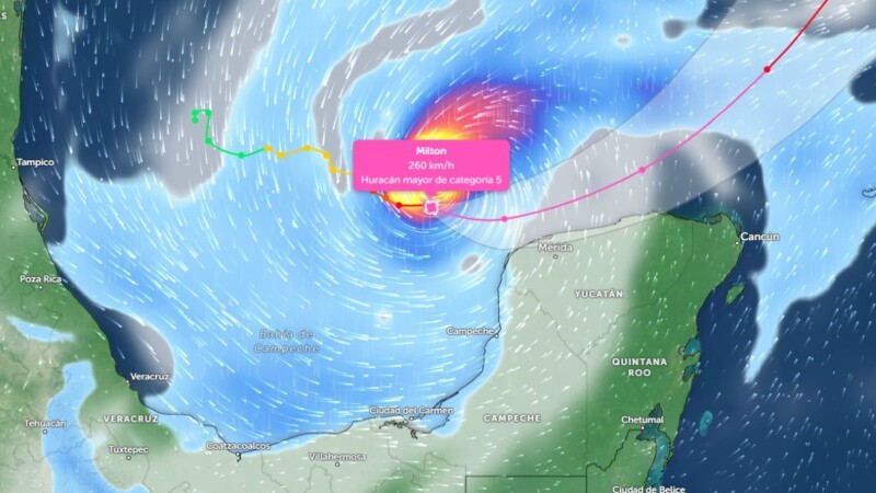 ‘Milton’ se convierte en un poderoso huracán categoría 5