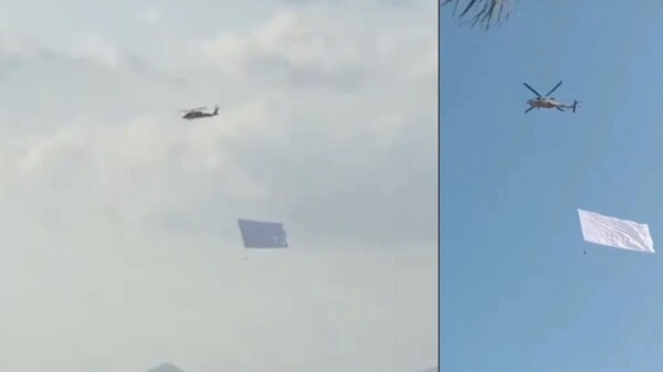 Sobrevuela helicóptero en Sinaloa, con bandera blanca