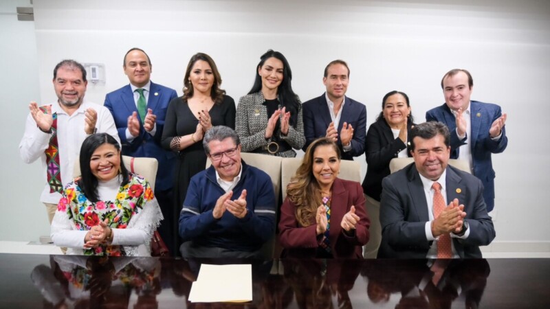 Se reúne Mara Lezama y Ricardo Monreal con la bancada federal de Quintana Roo en la Cámara de Diputados