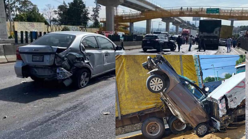 Provoca grave carambola en la México-Puebla más de 10 heridos