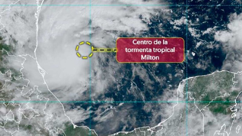 Afectarán lluvias de la Tormenta Tropical "Milton" a Península de Yucatán
