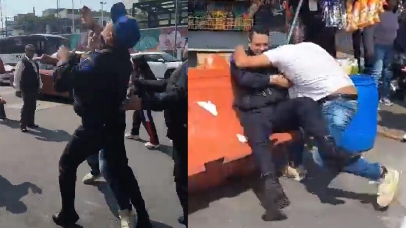 Ciudadano tunde a golpes a policía en la CDMX, autoridades investigan