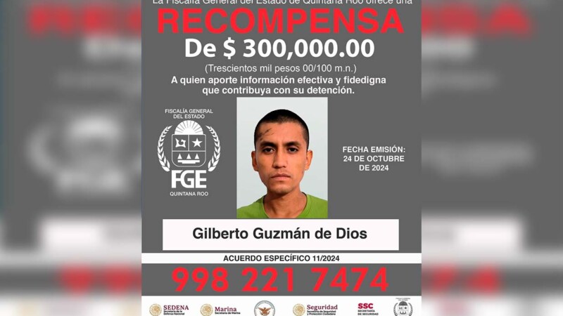 Ofrecen recompensa por el presunto infanticida Gilberto Guzmán de Dios
