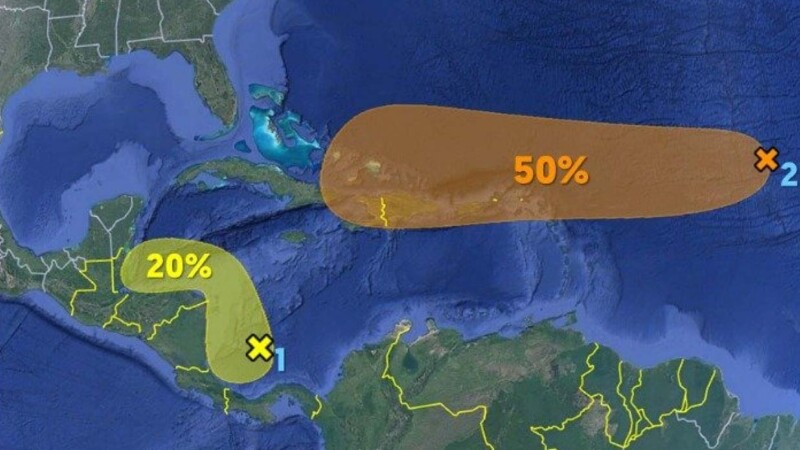 Zona de Baja Presión en el Caribe aumenta a 20% probabilidad de desarrollo ciclónico