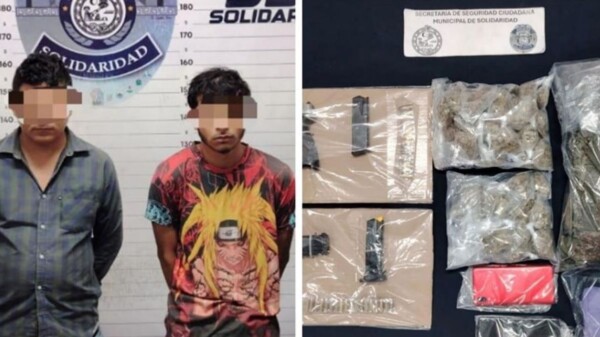 Detienen a dos sujetos con armas y drogas en Playa del Carmen