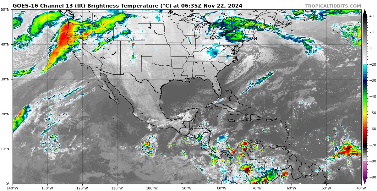 Pronóstico del clima en Quintana Roo para hoy viernes 22 de noviembre 2024; lluvias aisladas en zonas de Campeche y sin lluvia en Yucatán y el estado.