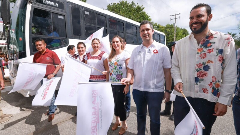 Atenea Gómez da banderazo de salida a nuevas rutas de transporte en Ciudad Mujeres