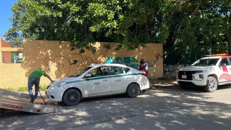 Aseguran taxi del sindicato ‘Andrés Quintana Roo’ involucrado en ‘arrastre’ de ciudadano