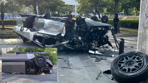 Chocan dos "resistentes" Cybertrucks en México este fin de semana