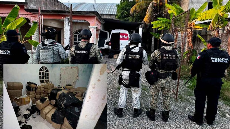 Aseguran más de una tonelada de mariguana en Tabasco durante operativo conjunto