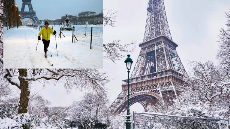 Nevada histórica azota a París causando afectaciones