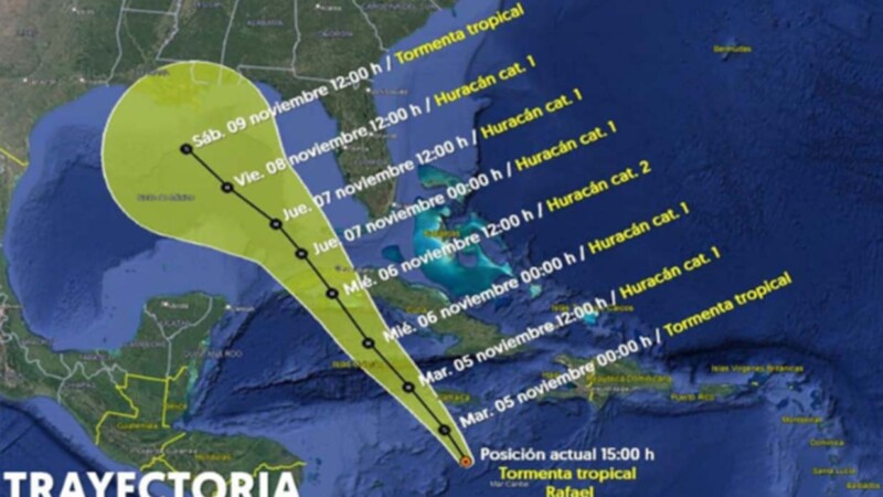 Se forma en el Caribe la Tormenta Tropical Rafael