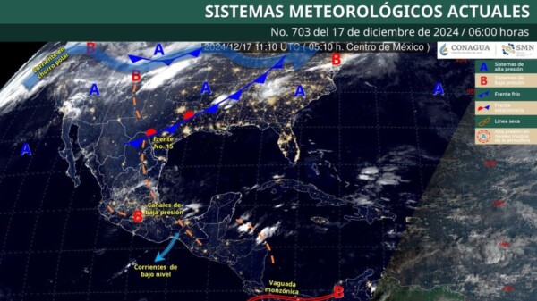 Pronóstico del clima en Quintana Roo para hoy martes 17 de diciembre 2024.
