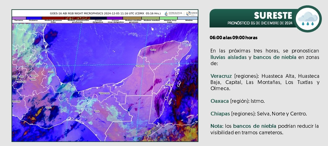 Pronóstico del clima en Quintana Roo para hoy jueves 5 de diciembre 2024; cielo parcialmente nublado durante el día y sin lluvia en la Península.