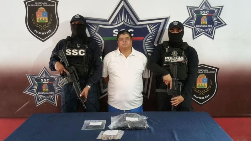 Detienen con droga a un exconvicto cerca de Villa Marino en Cancún